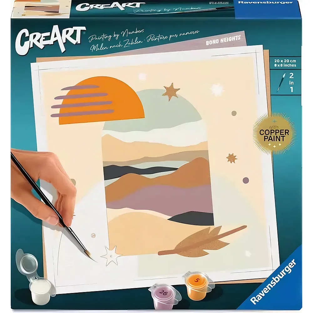 Ravensburger CreArt Malen nach Zahlen Boho - 20 x 20 cm