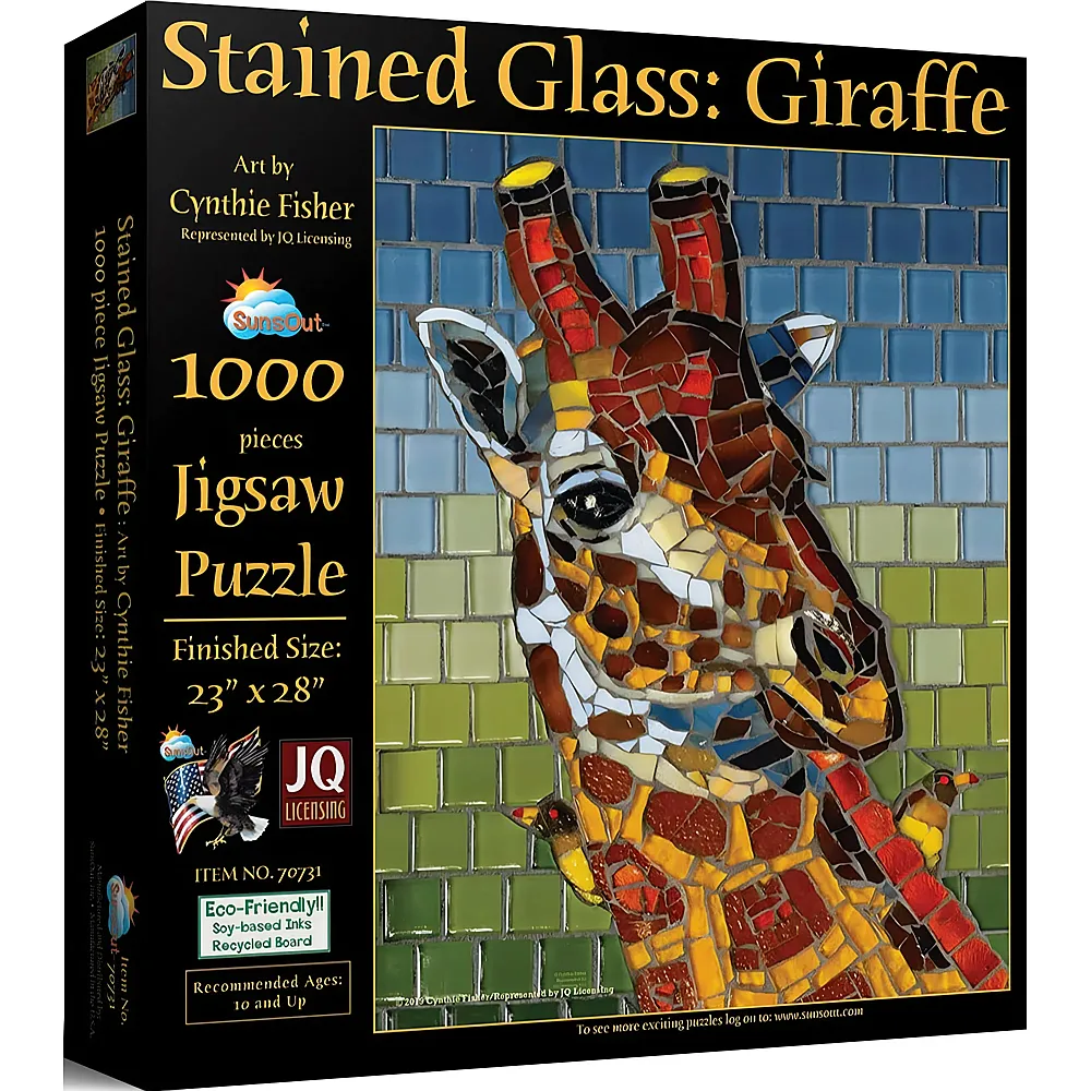 SunsOut Puzzle Cynthie Fisher Stained Glass Giraffe - 1000 Teile