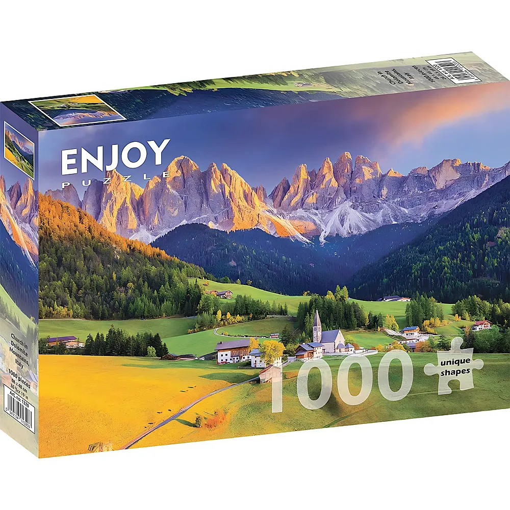 Enjoy Puzzle Church in Dolomites Mountains, Italy - 1000 Teile