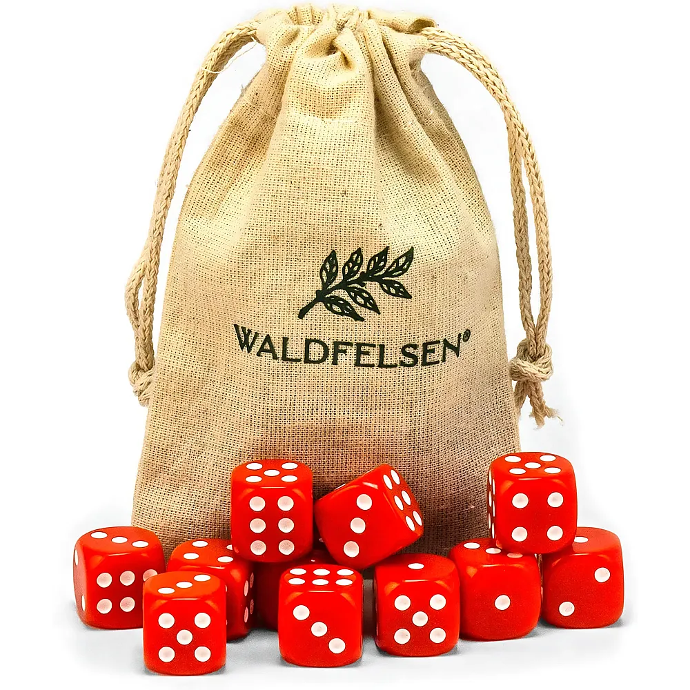 Waldfelsen Hochqualitative W�rfel Standardgr�sse 16mm Rot - 20 Teile