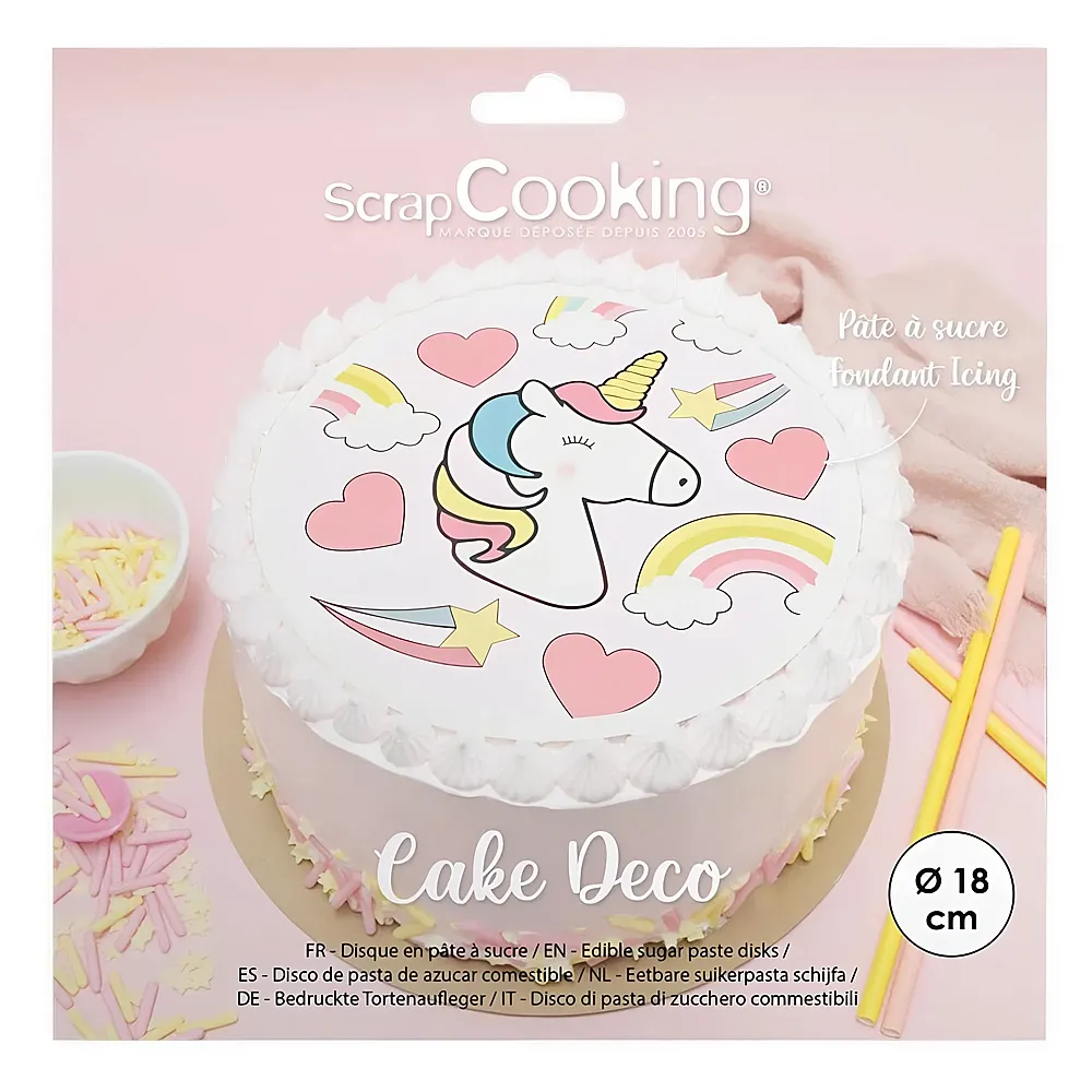 ScrapCooking Tortenaufleger Einhorn -  18 cm | Backen & Dekorieren