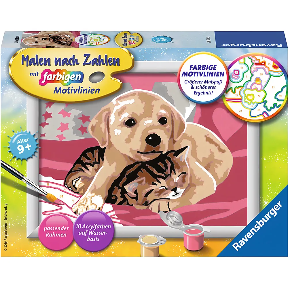 Ravensburger Malen nach Zahlen Farbige Motivlinien Beste Freunde