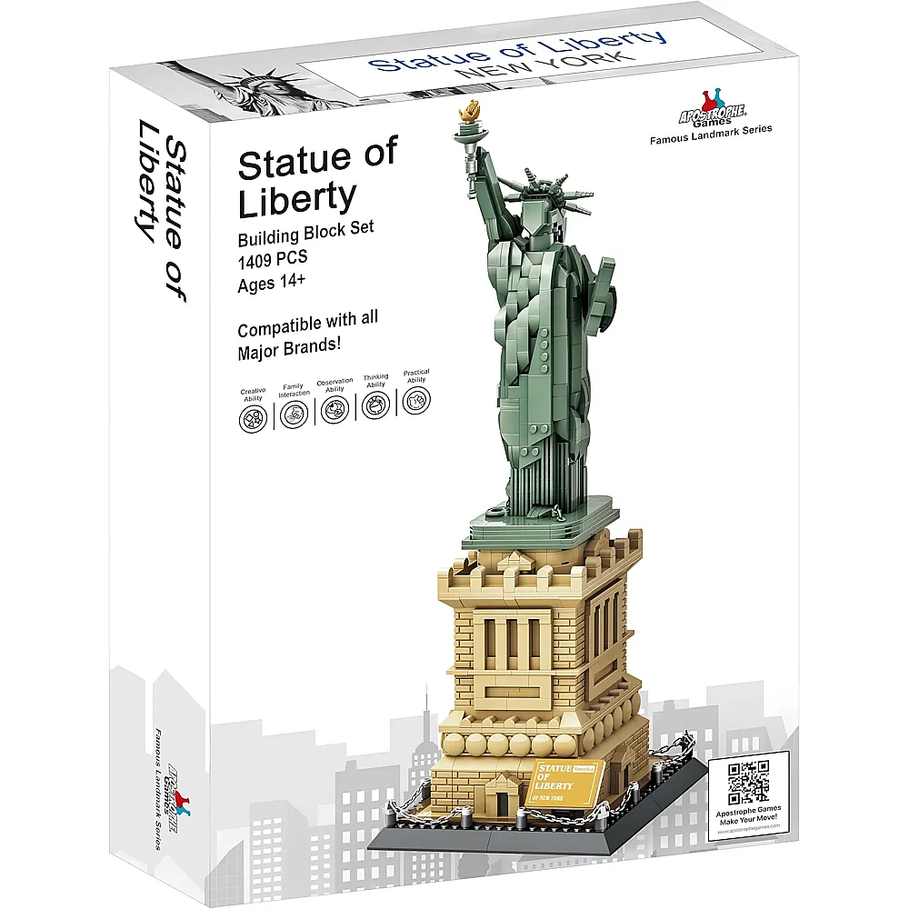 Apostrophe Games Freiheitsstatue Bausteinset 1.409 Teile New Yorks Freiheitsstatue Ber�hmte Wahrzeichen Serie - Architekturmodell f�r