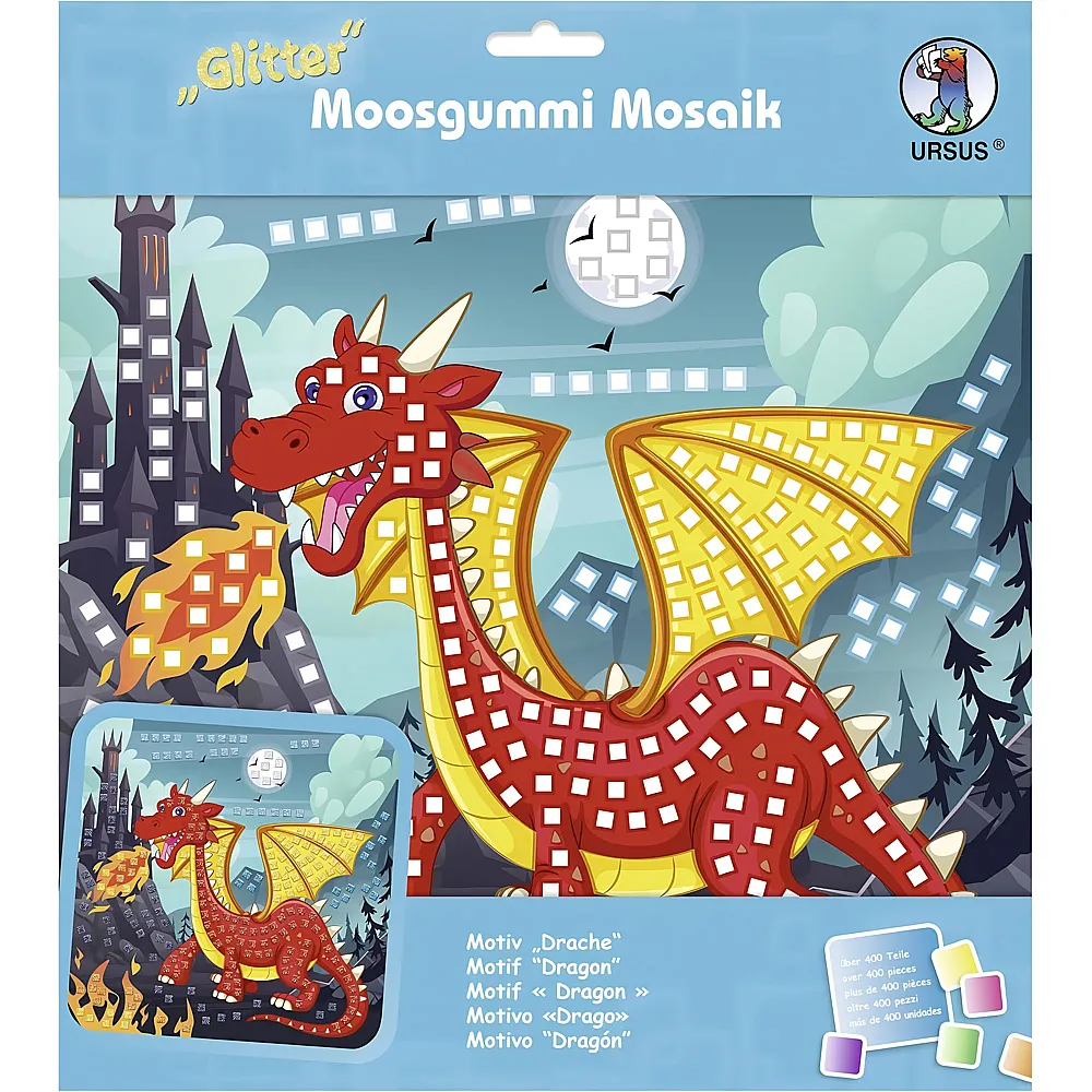 Ursus Moosgummi-Set Glitter Drache