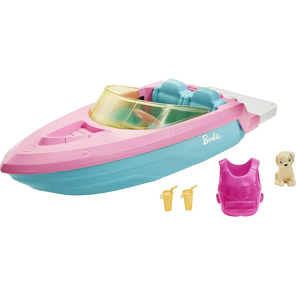 Barbie Fahrzeuge Speedboat mit Schwimmweste