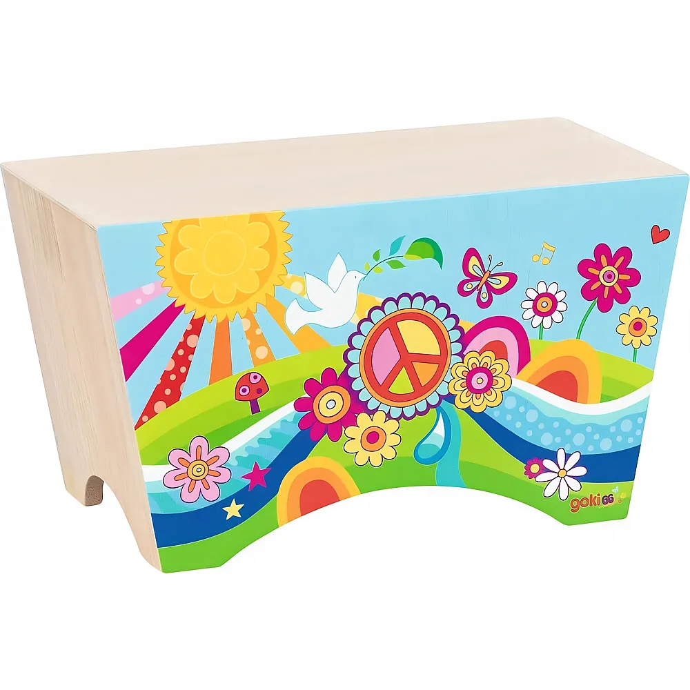 Goki Rythmusinstrument Cajon Blumenwiese Aus Holz, 30 X 15.5 X 17 Cm