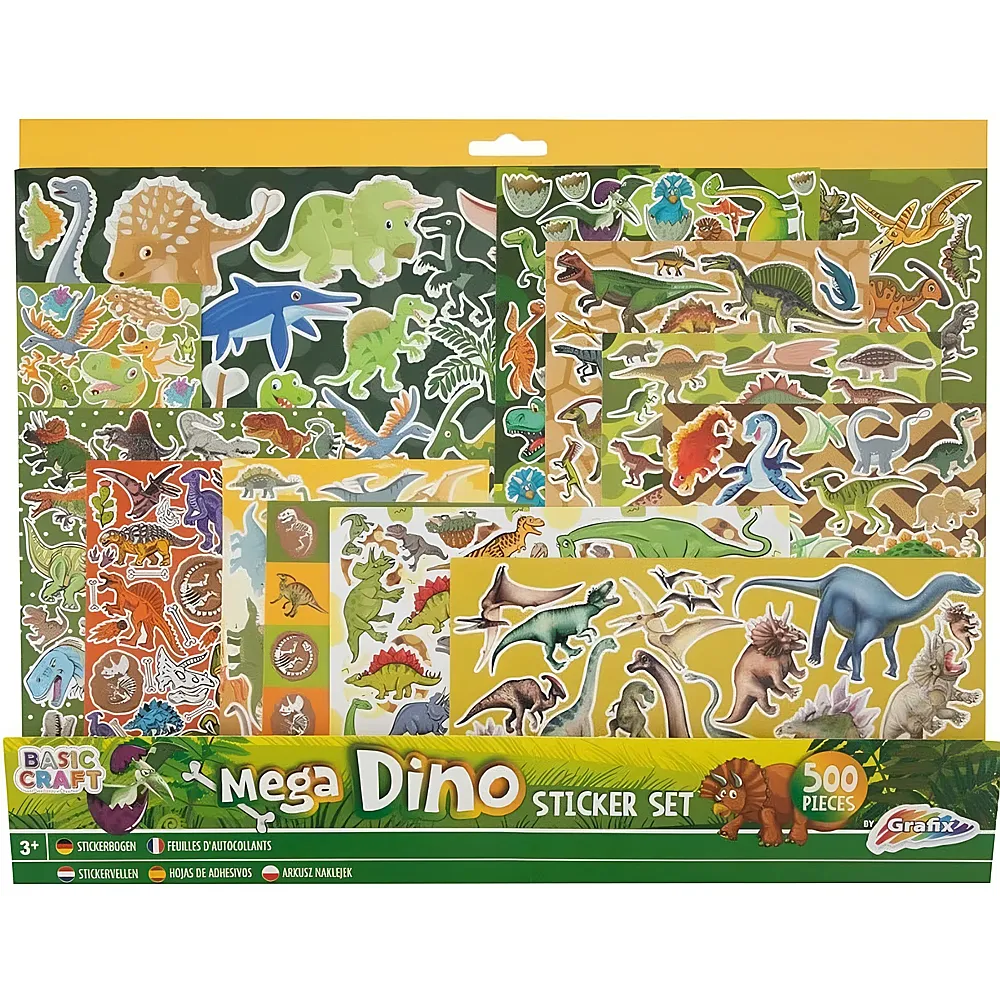 Grafix Mega-Sticker-Set Dinosaurier, 500-tlg.