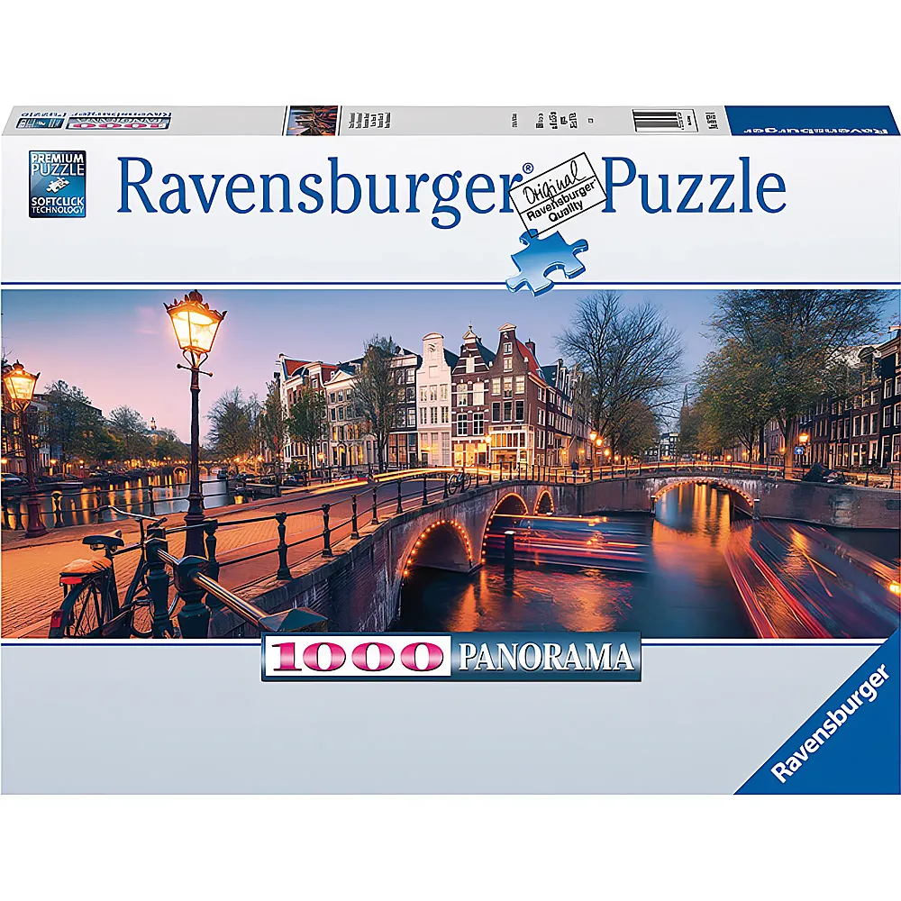 Ravensburger Puzzle Panorama Abend in Amsterdam 1000Teile