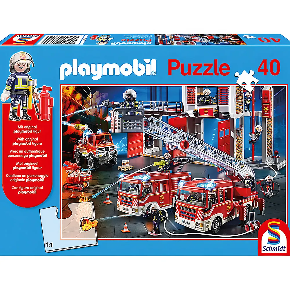 Schmidt Puzzle Feuerwehr inkl. Playmobil-Figur 40Teile