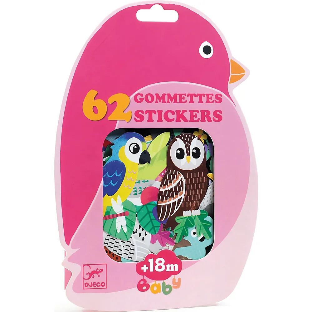 Djeco Sticker f�r die Kleinen V�gel - 62 Teile