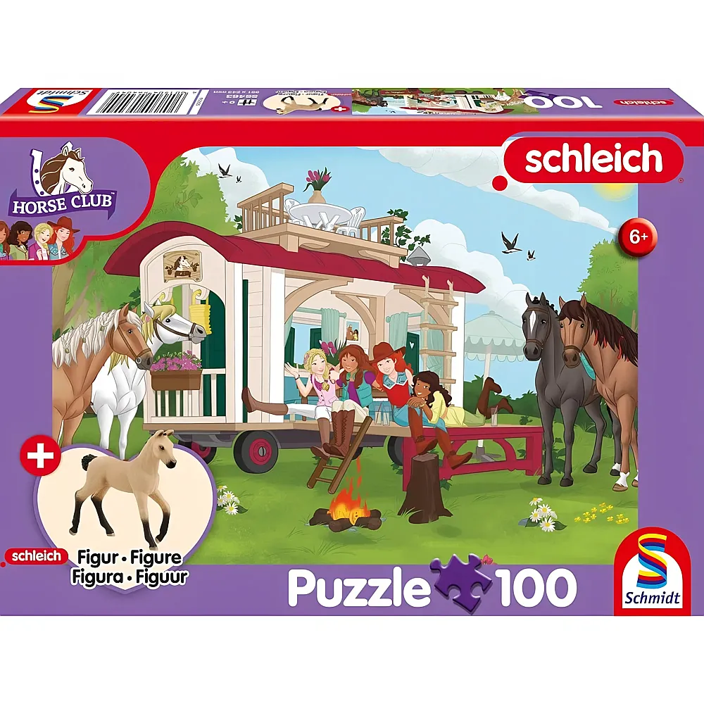 Schmidt Puzzle Schleich Horse Club Hannoveraner Fohlen inkl. Figur 100Teile