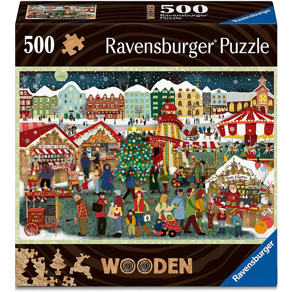 meinspielzeug - Ravensburger Puzzle Wooden Christmas Market 500Teile | Holzpuzzle