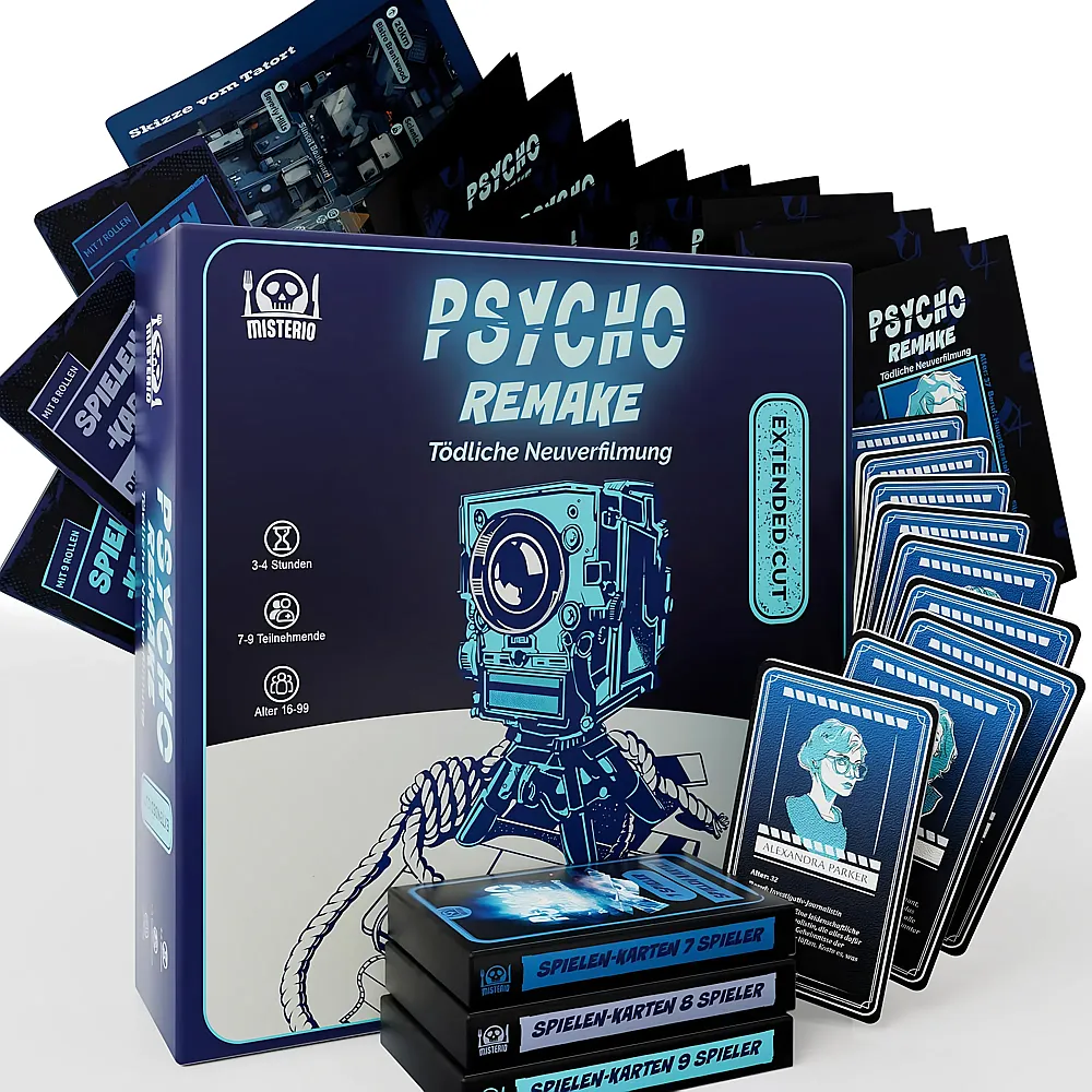Misterio Krimidinner f�r Zuhause - Psycho Remake - T�dliche Neuverfilmung - Suche
