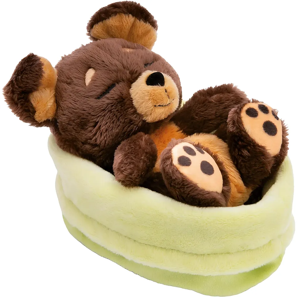 Nici Sleeping Pets Hund schlafend im K�rbchen Braun 12cm