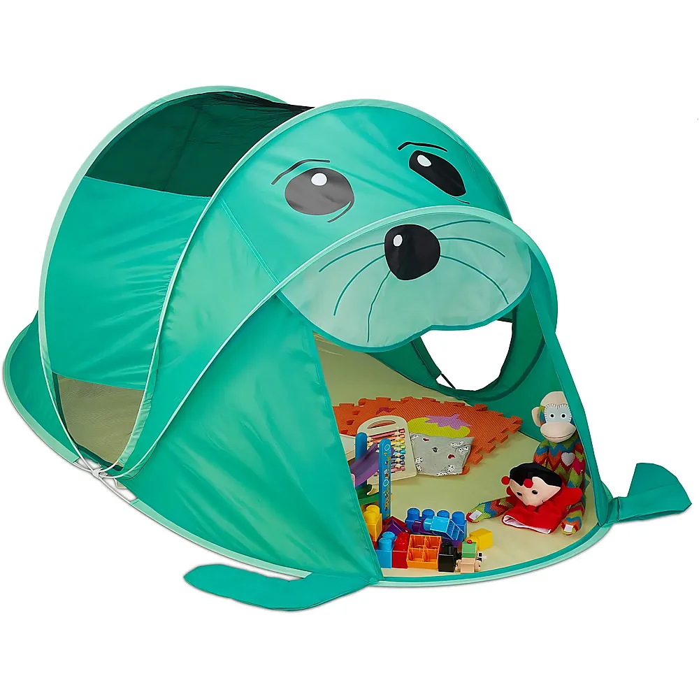 Relaxdays Pop Up Spielzelt Robbe