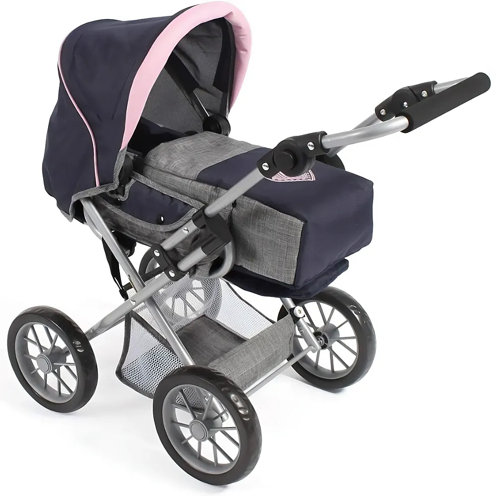 Chic 2in1 Kombi-Puppenwagen Leni Melange Navy-Grau