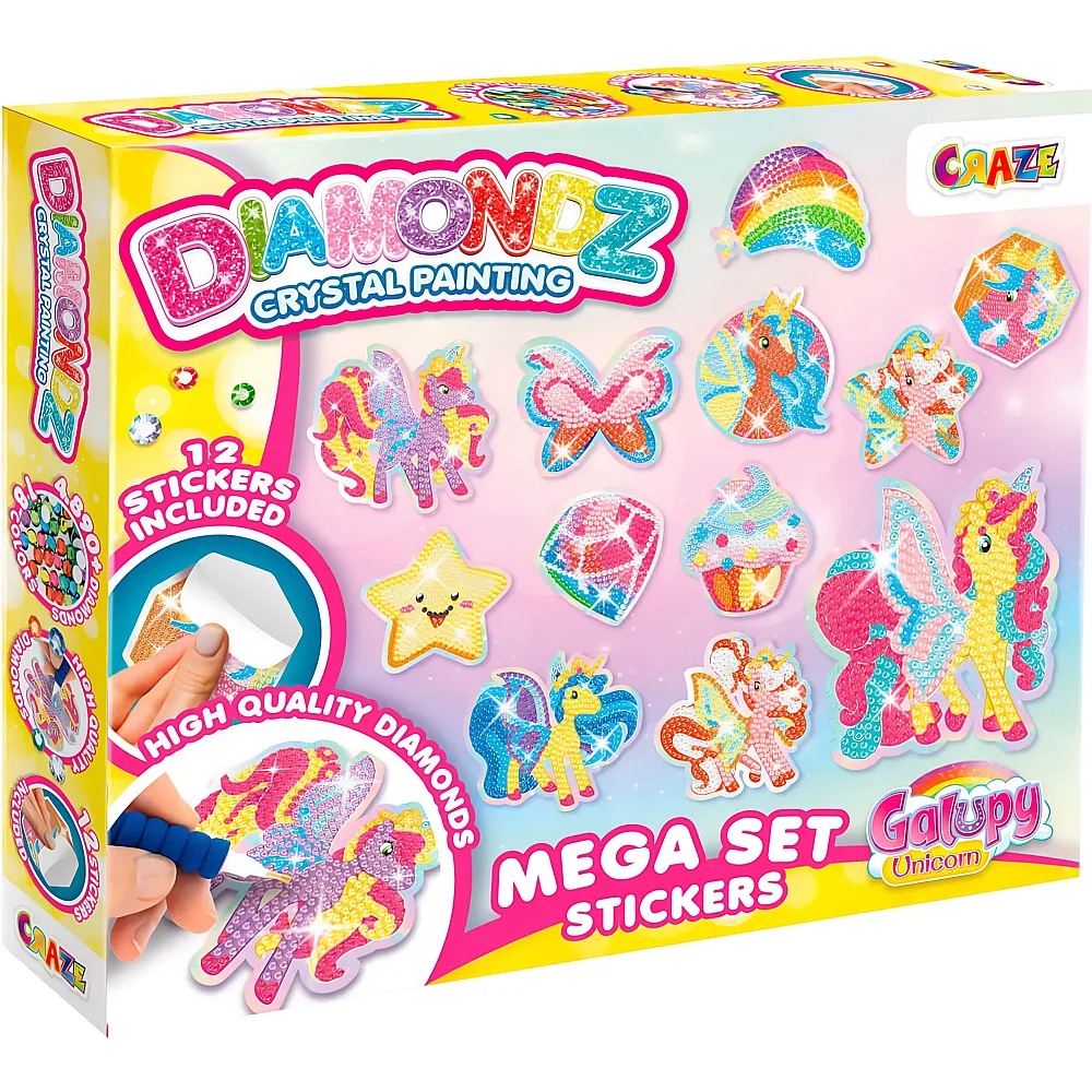 Craze Diamondz Galupy Unicorn Mega Sticker Set