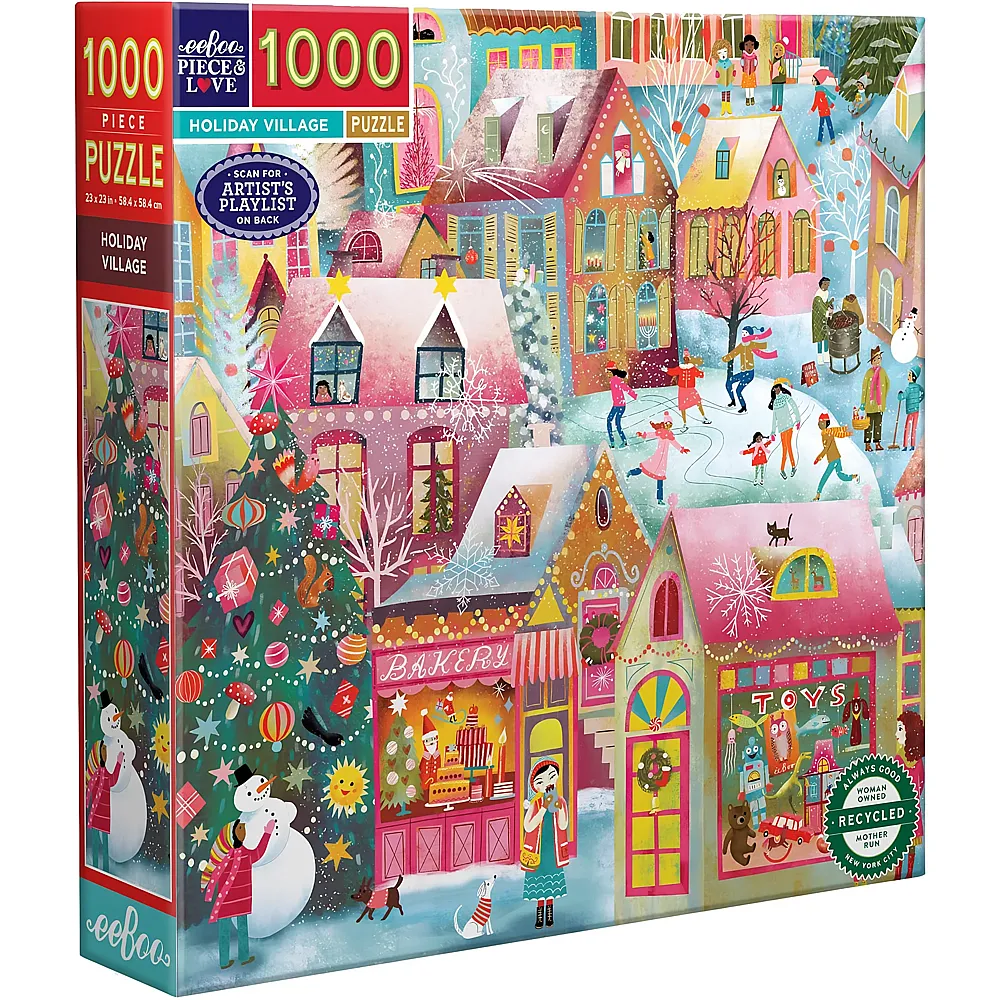 eeBoo Puzzle Holiday Village 1000Teile