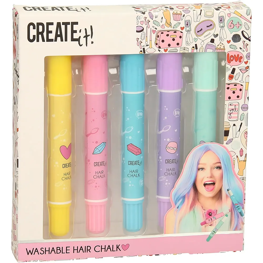 Create It Haarkreide-Set mit 5 verschiedenen Farben