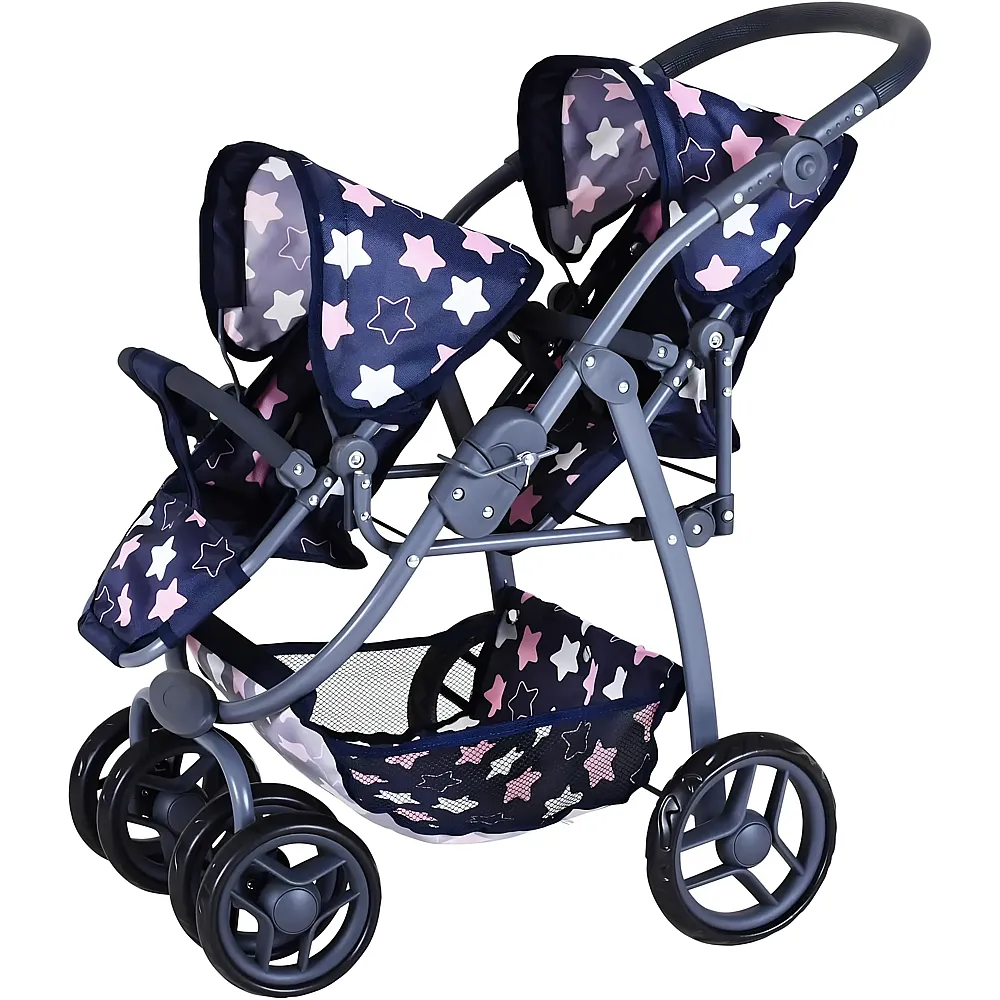 Knorrtoys Zwillingspuppenwagen Milo Star Blau/Pink