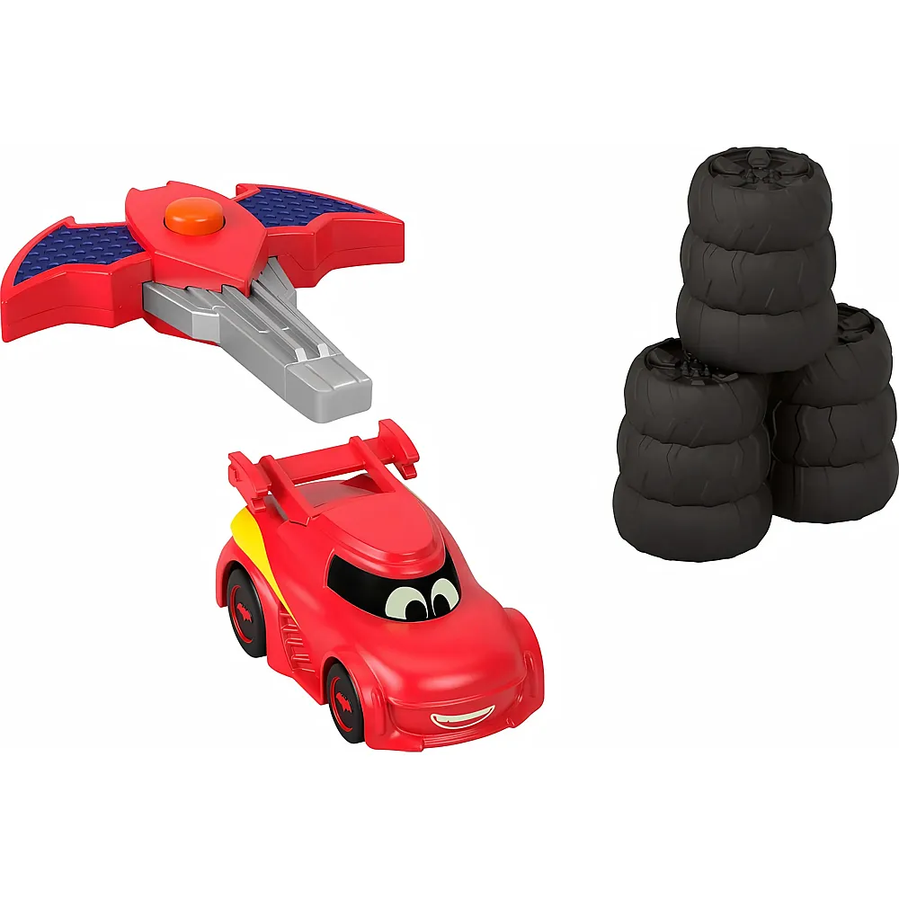 Fisher-Price DC Batwheels Spielzeug-Rennauto im Massstab 1:55, Redbird, Startfahrzeug mit Crash-Zubeh�r, f�r Kinder ab 3 Jahren