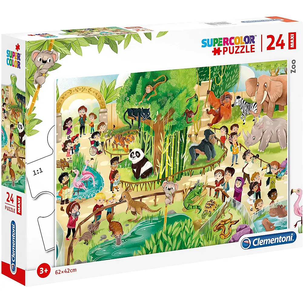 Clementoni Puzzle Supercolor Maxi Zoo - 24 Teile