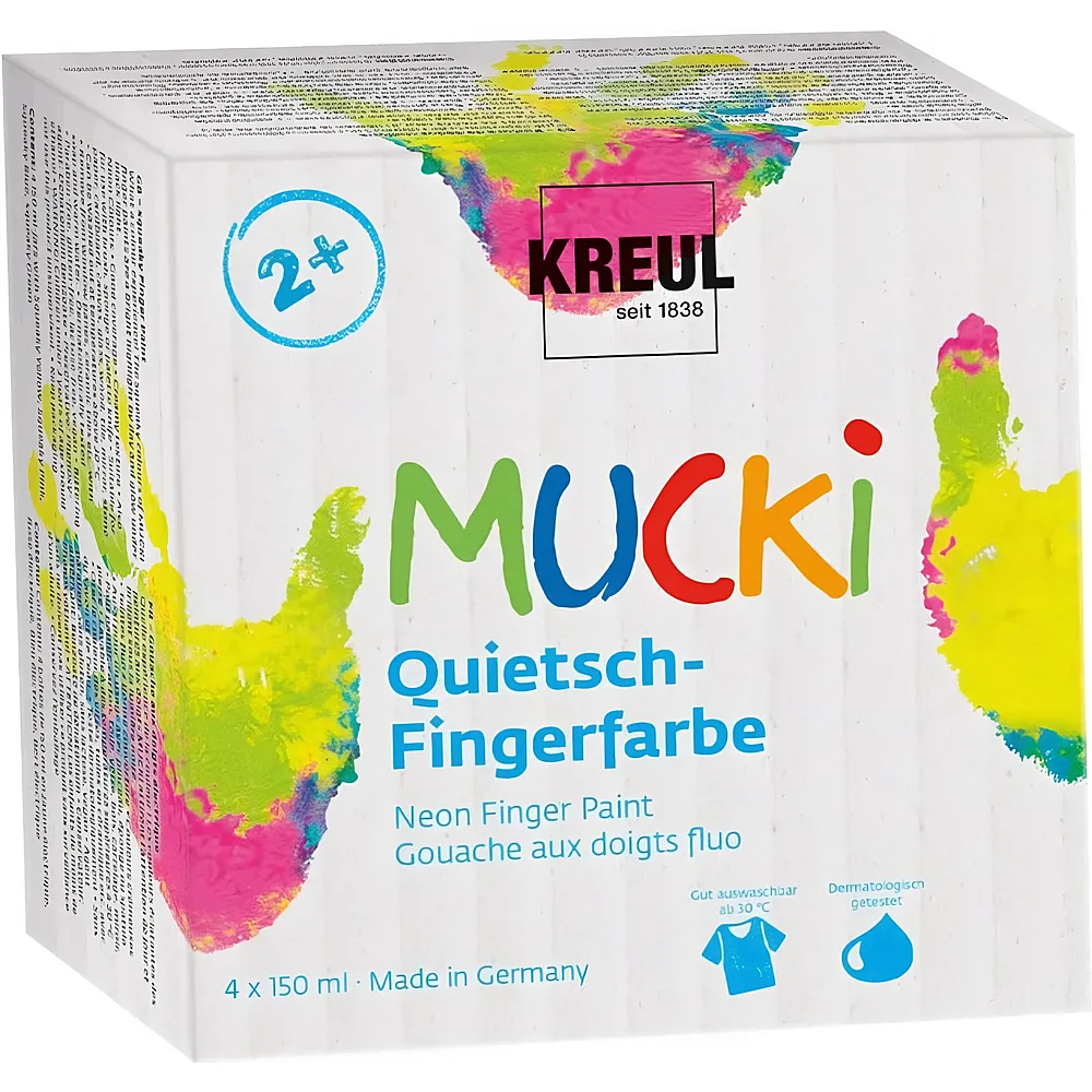 Kreul Mucki 4er Set Quietsch-Fingerfarbe - 150 ml