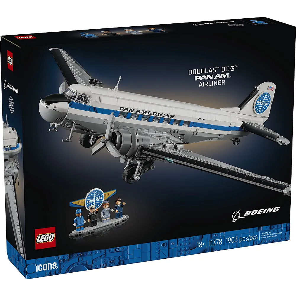 LEGO Icons Douglas DC-3 PAN AM Passagierflugzeug 11378