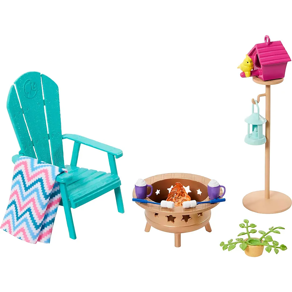 Barbie Einrichtung Dekoration f�r Garten, Terrasse, Lagerfeuer, Vogelfutterhaus und Nistk�sten