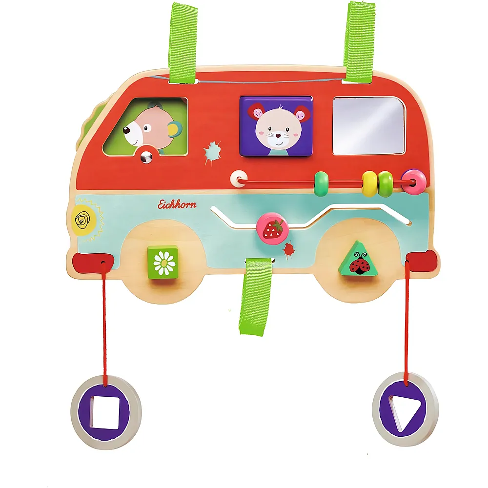 Eichhorn Baby Motorik-Spielbrett mit Dreh-, Schiebe-, Steck- & Soundfunktion