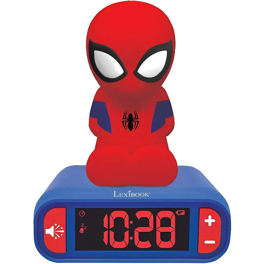 Lexibook Spiderman Wecker mit 3D Nachtlicht-Figur und besonderen Klingeltnen