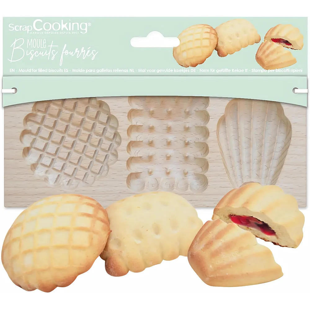 ScrapCooking Holzform f�r gef�llte Keksen Petits Biscuits