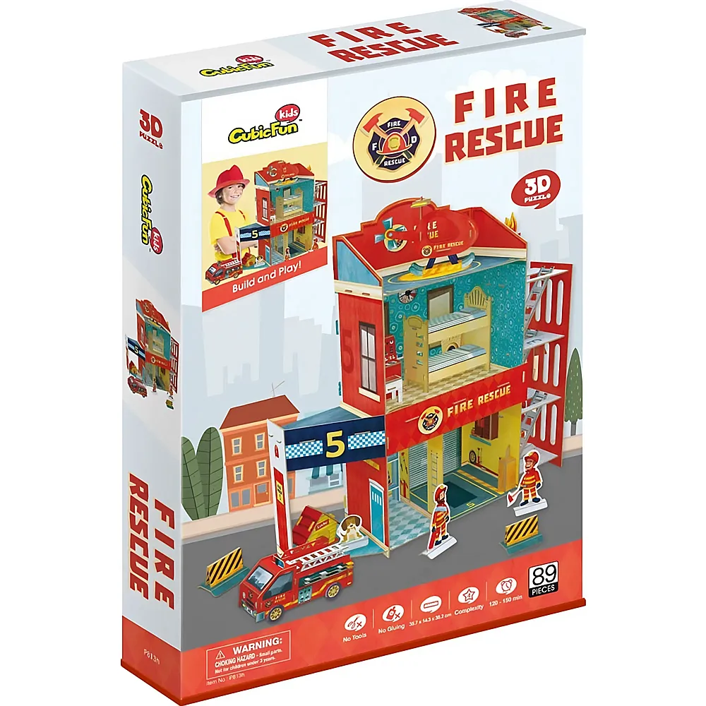 Cubic Fun Puzzle 3D Feuerwehreinsatz 89Teile