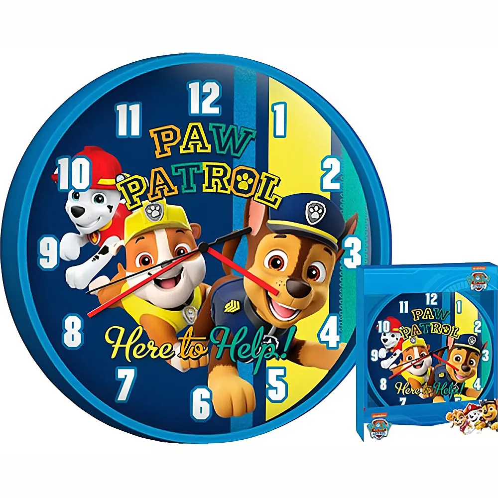 Kids Licensing Paw Patrol Wanduhr -  25 cm - Dekoration