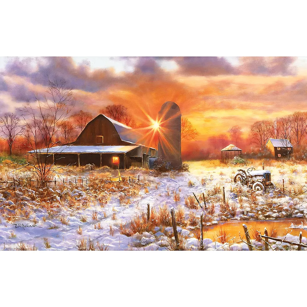 SunsOut Puzzle Bill Makinson Schupen im Schnee - 550 Teile | Puzzle 500 Teile