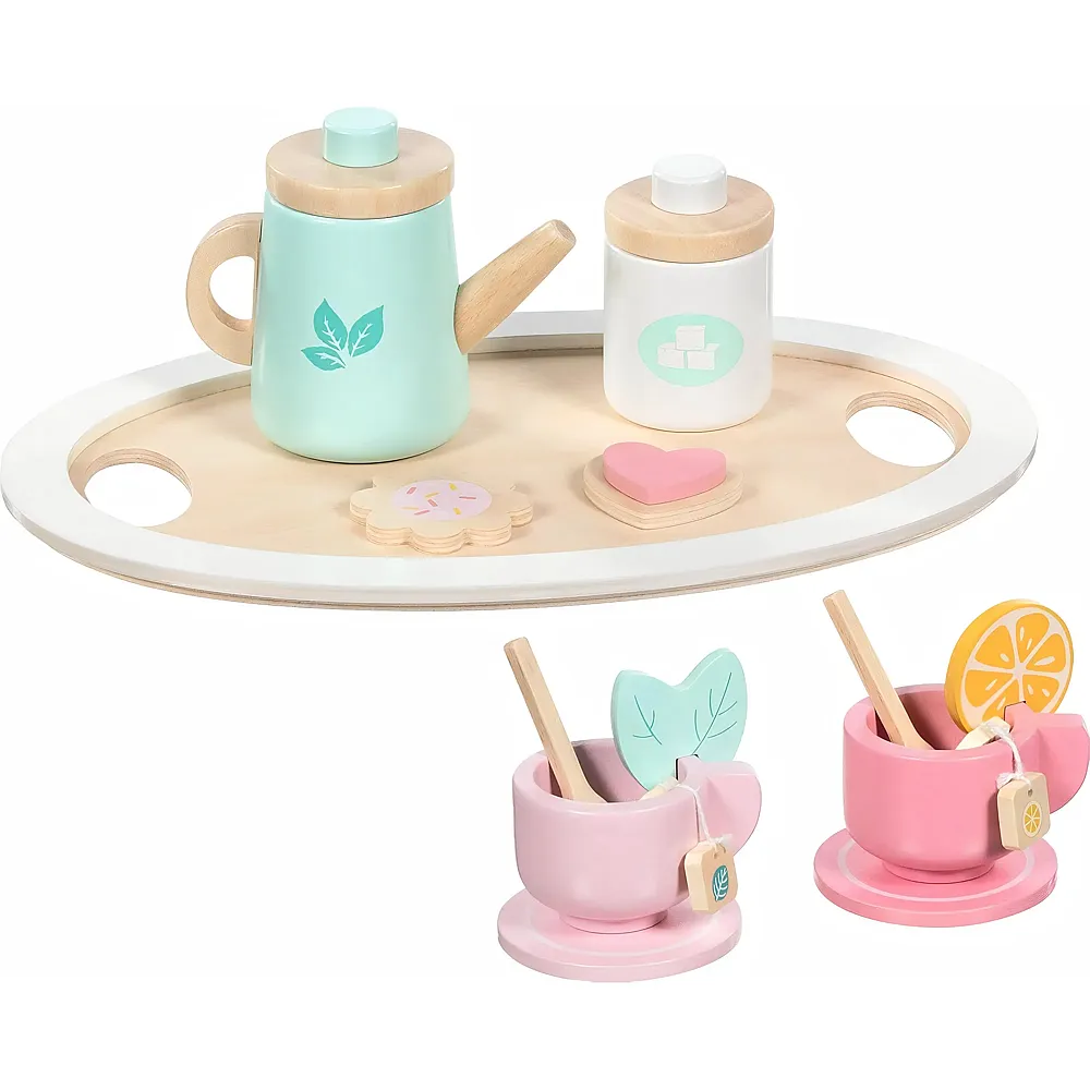 meinspielzeug - Goki Rollenspiele Teeservice Bunte Teestunde - 13 Teile | Haushalt
