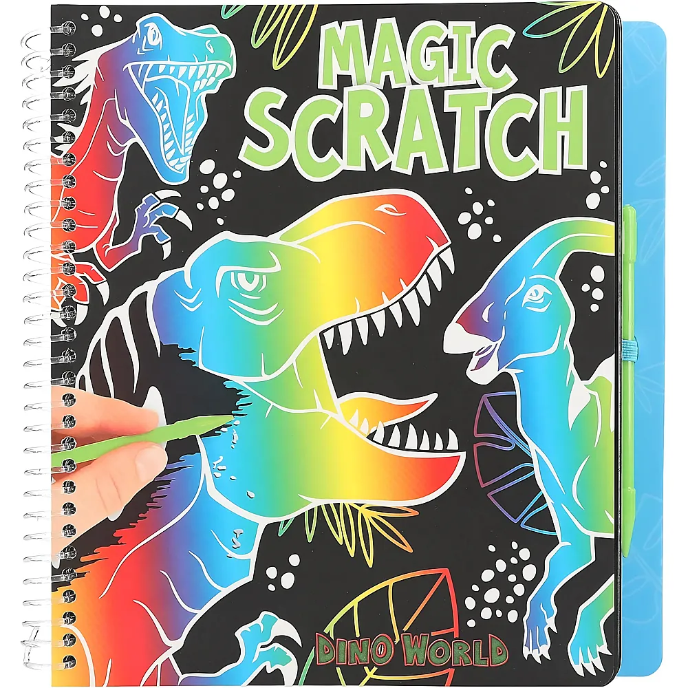 Depesche Dino World Magic Scratch Book mit coolen Dinosaurier-Motiven zum Kratzen