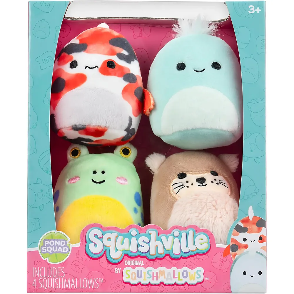 Squishmallows Squishville 4er Pack Teich Squad - 5 cm