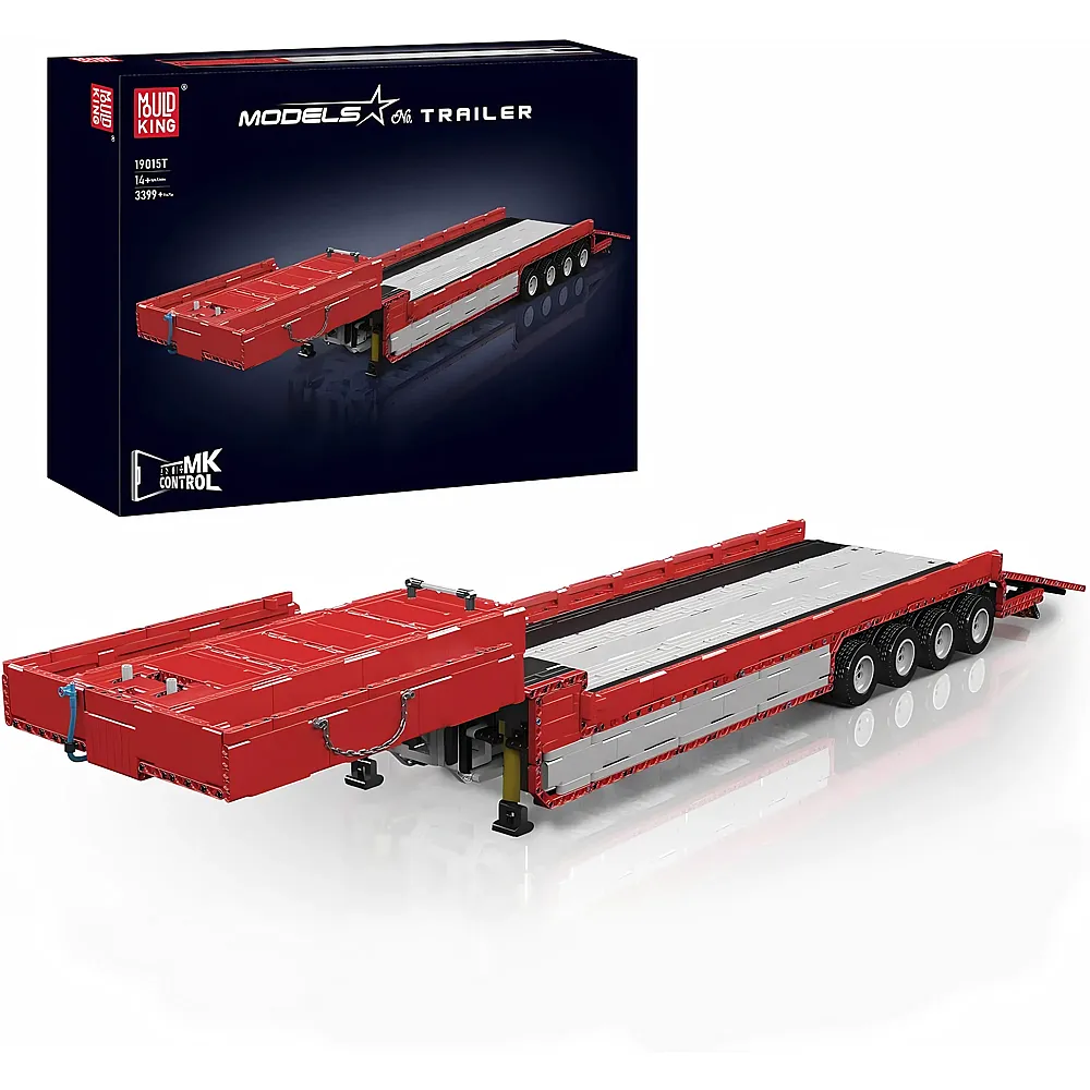 Mould King 19015T Technik Anh�nger LKW Bausatz, ferngesteuertes MOC Modell mit App-Steuerung, Pneumatik-Funktion, 3399 Teile - Suche