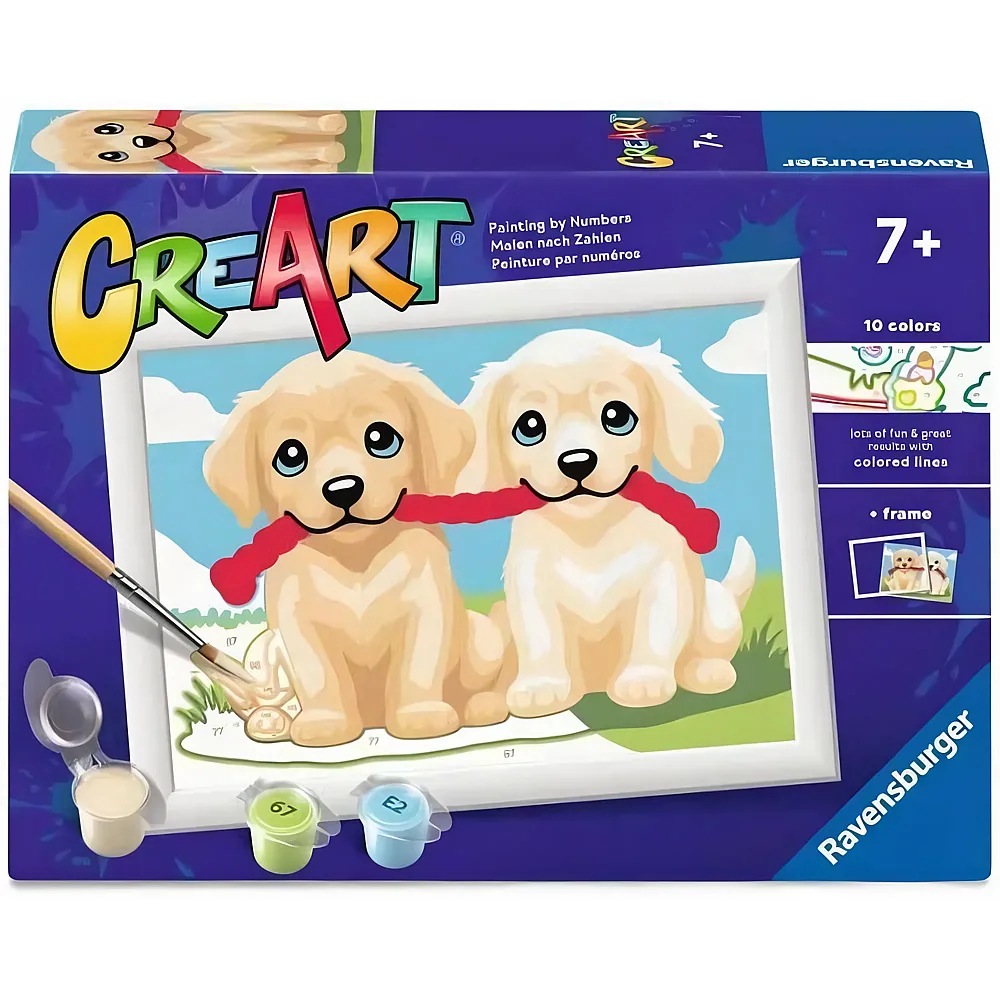 Ravensburger CreArt Spielende Welpen - Malen nach Zahlen