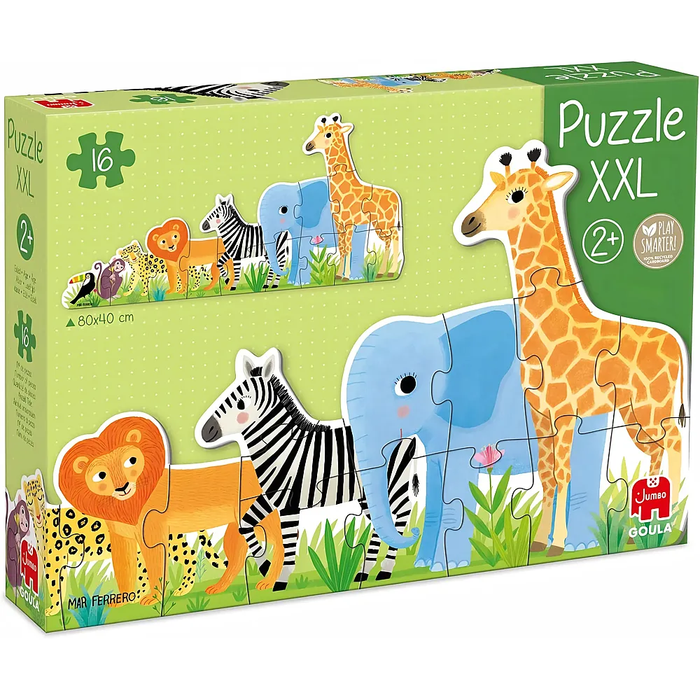 Jumbo Goula Puzzle XXL Dschungel von Klein bis Gross - 16 Teile.