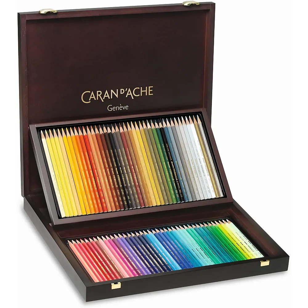 Caran d'Ache Holzkoffer mit Farbstifte Prismalo - 80 Teile