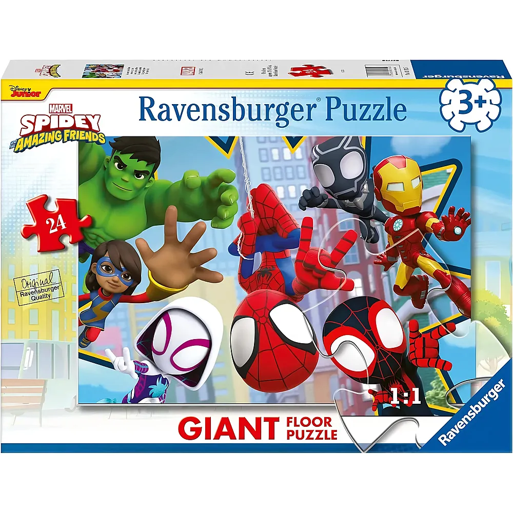 meinspielzeug - Ravensburger Puzzle Giant Floor Spiderman - 24 Teile | Puzzle 10-104 Teile