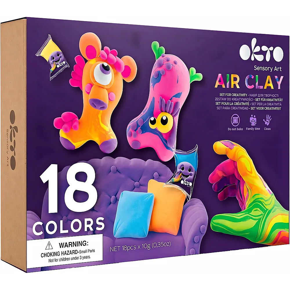 Okto Air Clay Knetset 18 Farben