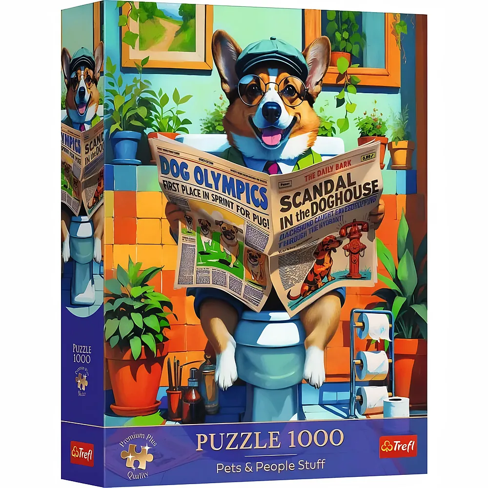 Trefl Puzzle Pets & People Stuff - Corgi auf dem stillen �rtchen - 1000 Teile