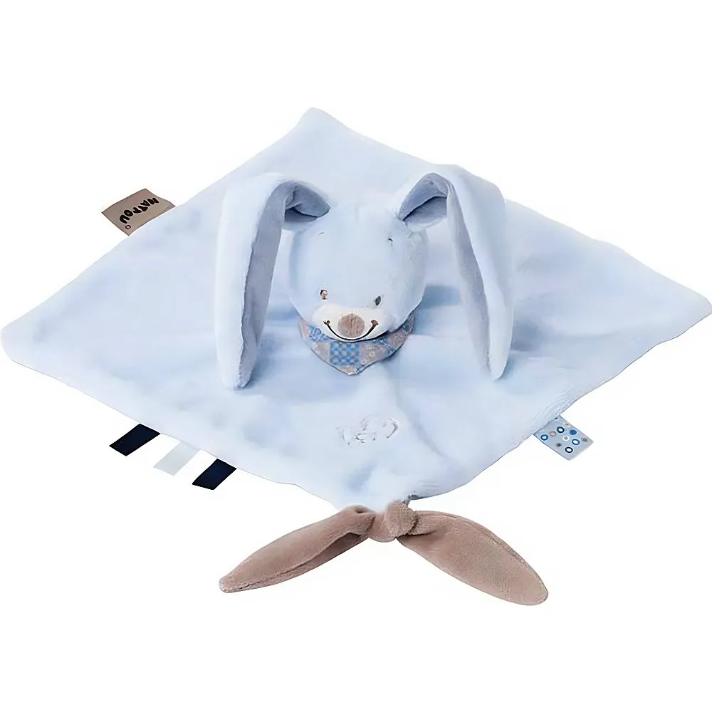 meinspielzeug - Nattou Schnuffeltuch Hase Bibou Blau - 27 cm | Schmuset�cher