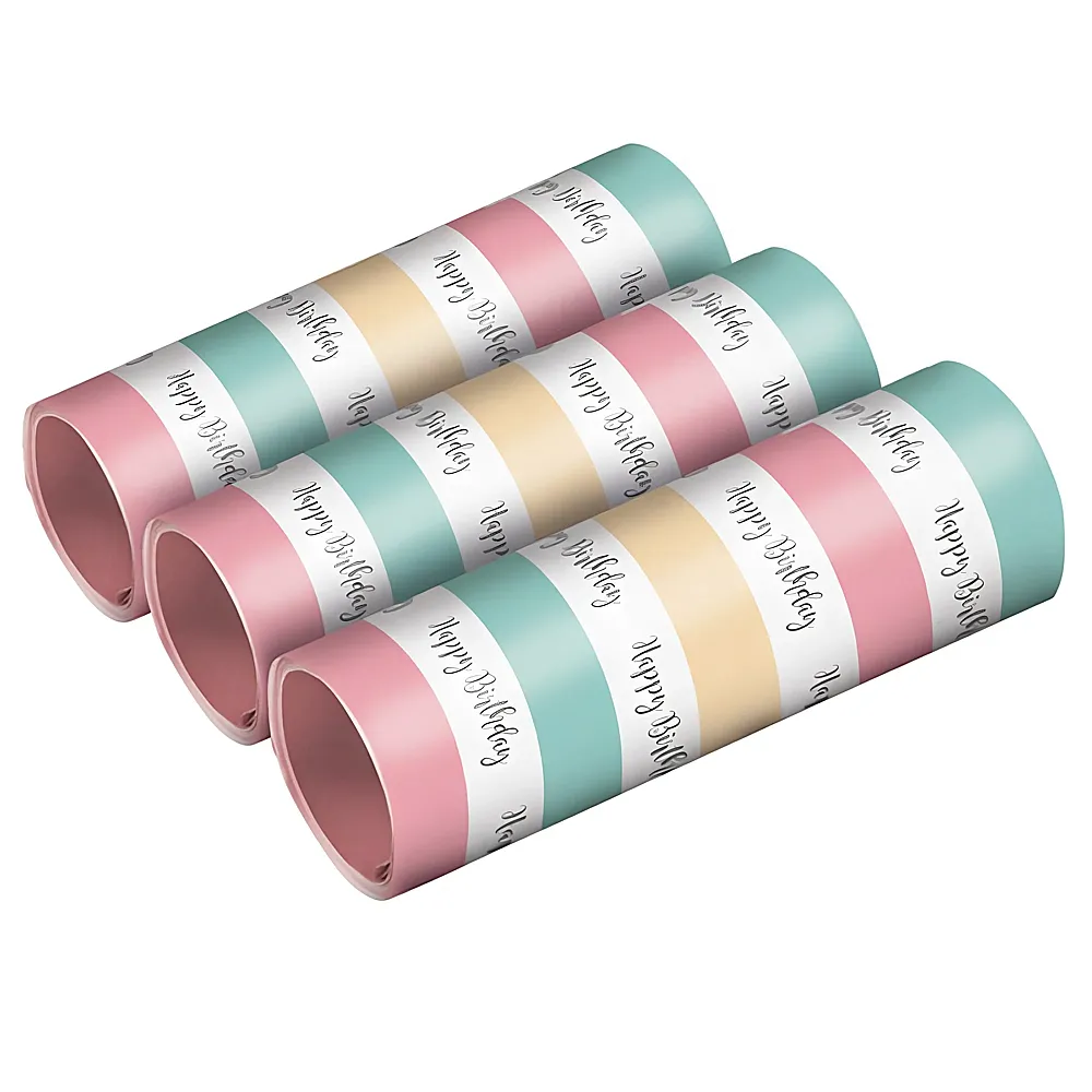 Amscan Luftschlangen Happy Birthday Pastel - 3 Teile