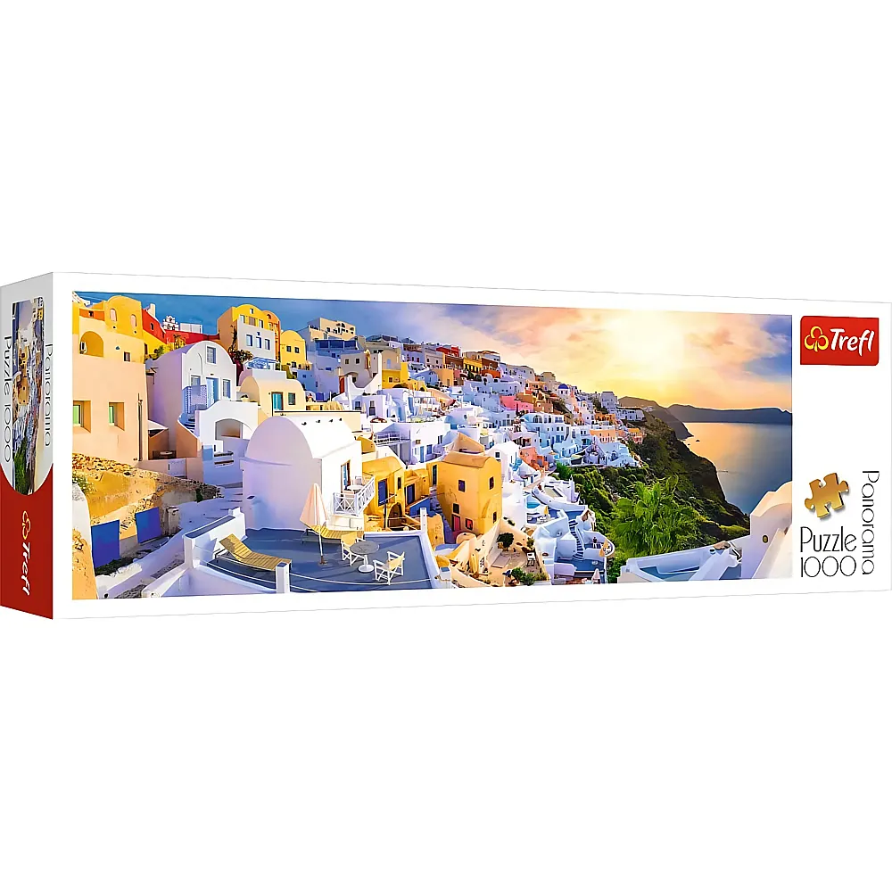 Trefl Puzzle Panorama Sonnenuntergang in Santorini, Griechenland 1000Teile