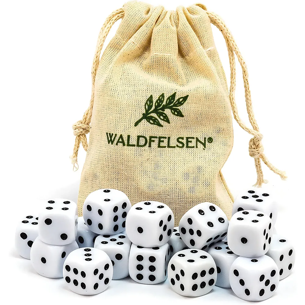 Waldfelsen Hochqualitative W�rfel Standardgr�sse 16mm Weiss - 20 Teile