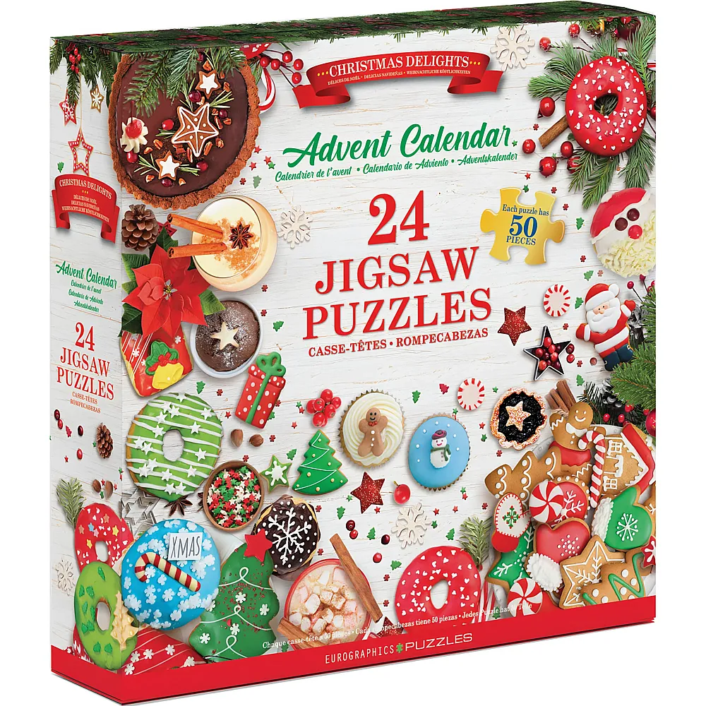Eurographics Adventskalender - Weihnachtsleckereien - 24 Puzzles 50Teile